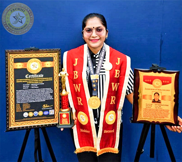 First woman to complete a tri-nation motorcycle expedition across Singapore, Malaysia & Thailand wearing 4 traditional sarees within 22hours and covered 1643km